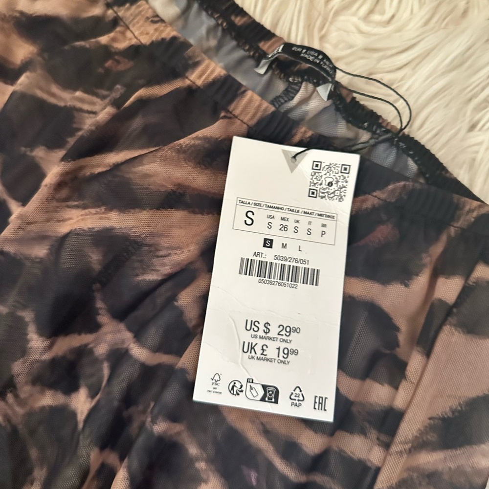 Zara Brown and Black Wide Leg Pants - Picture 5 of 5